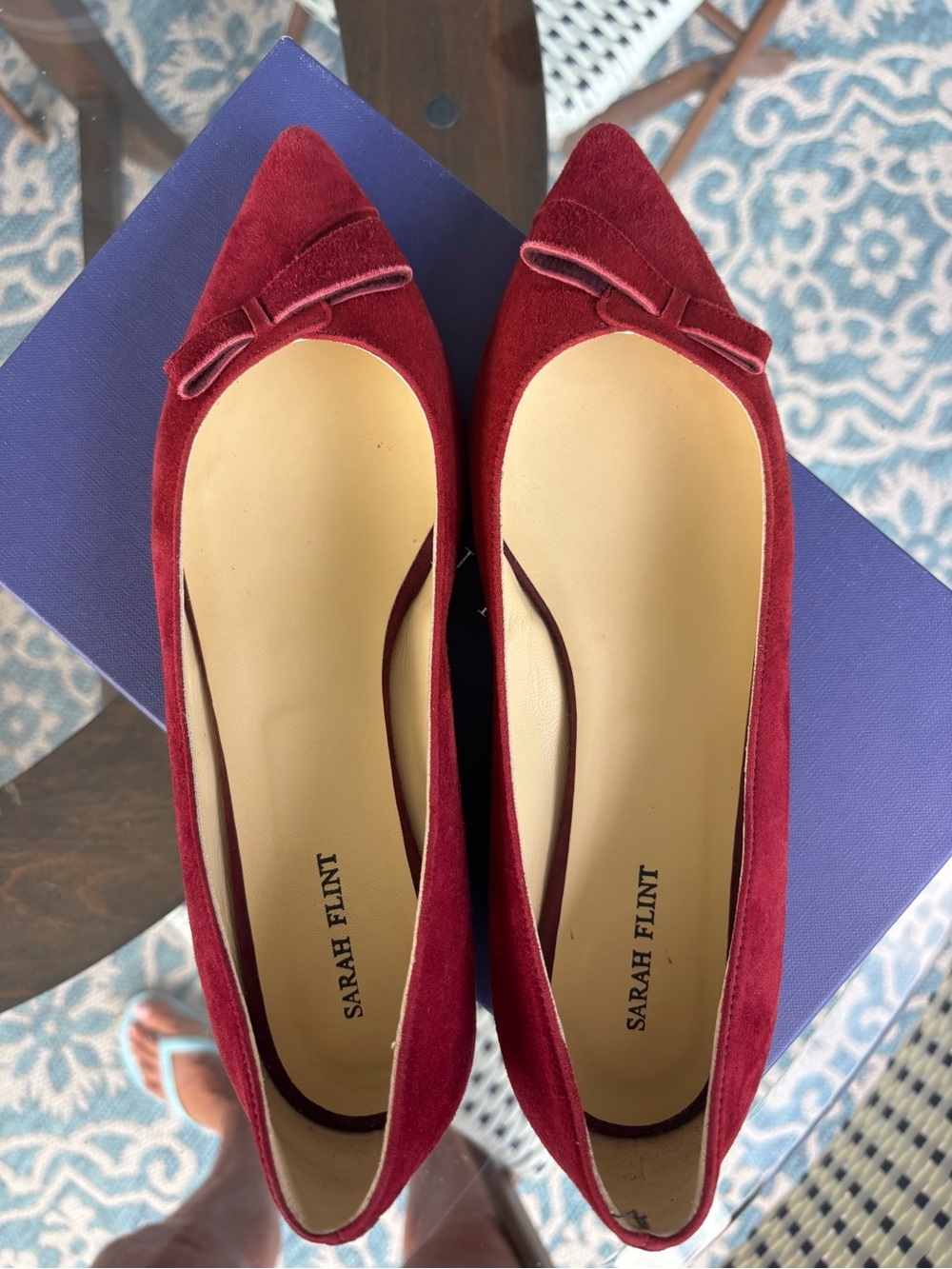 Sarah Flint Natalie’s in Cabernet Suede size IT 38 = US 8